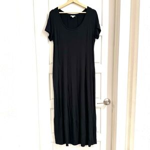 J. Jill Black Soft T-Shirt Maxi Dress Size Small‎